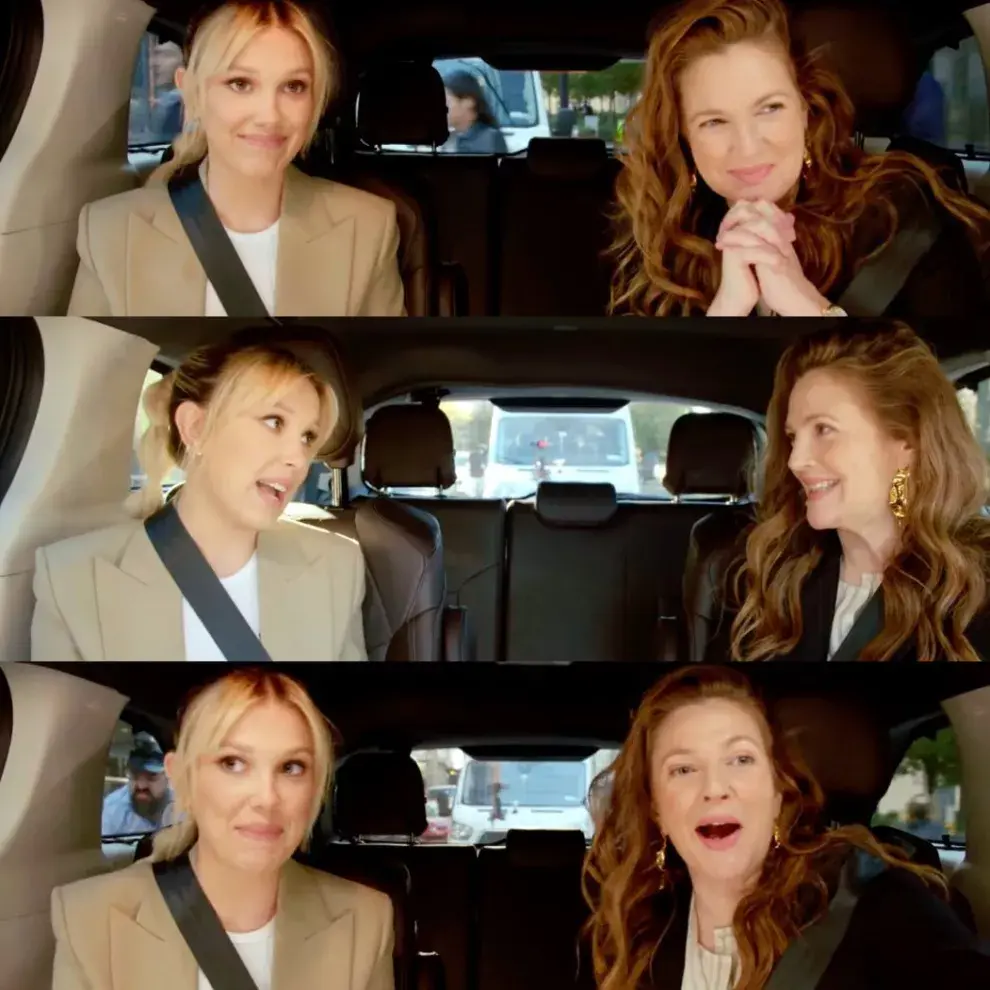 Millie Bobby Brown con Drew Barrymore en The Drew Barrymore Show.