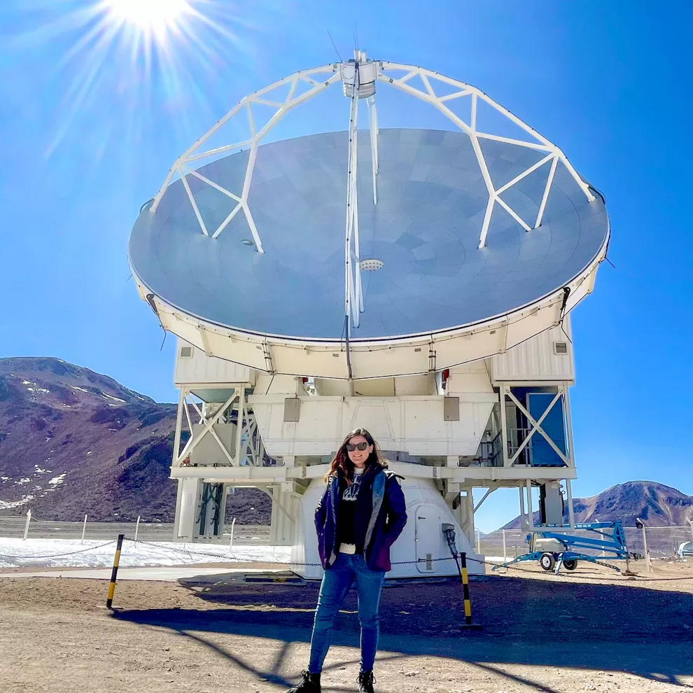 Carla en un observatorio en Chile