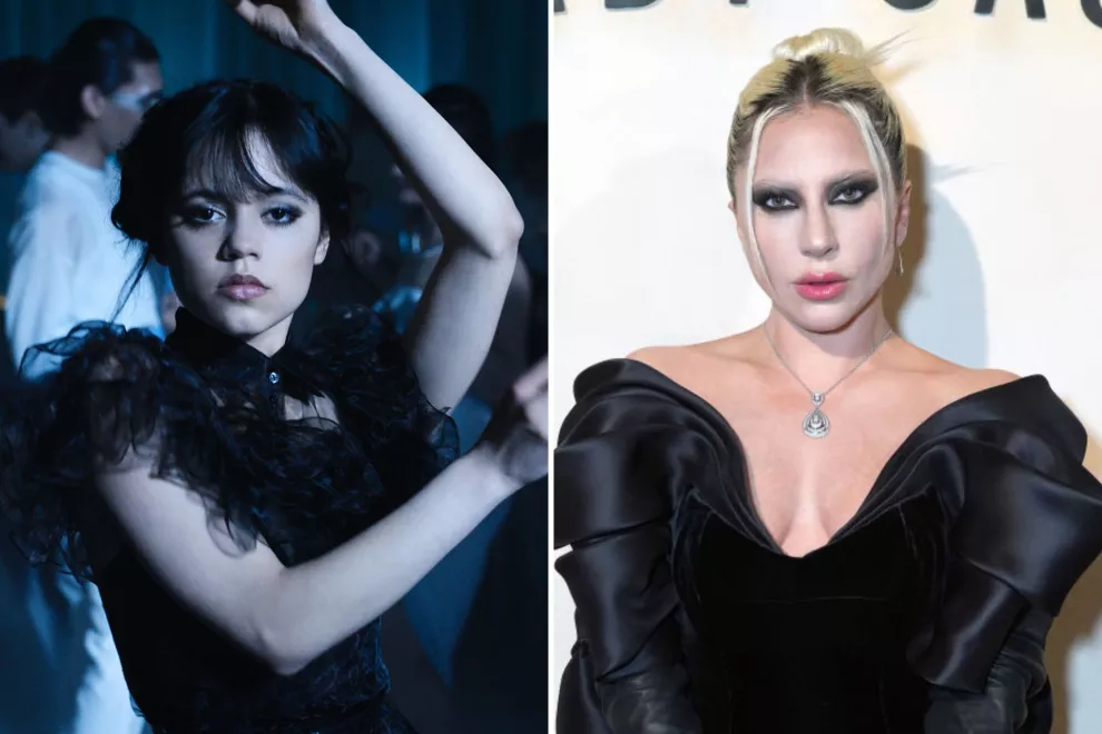 Lady Gaga se convirtió en Merlina Addams por un rato.