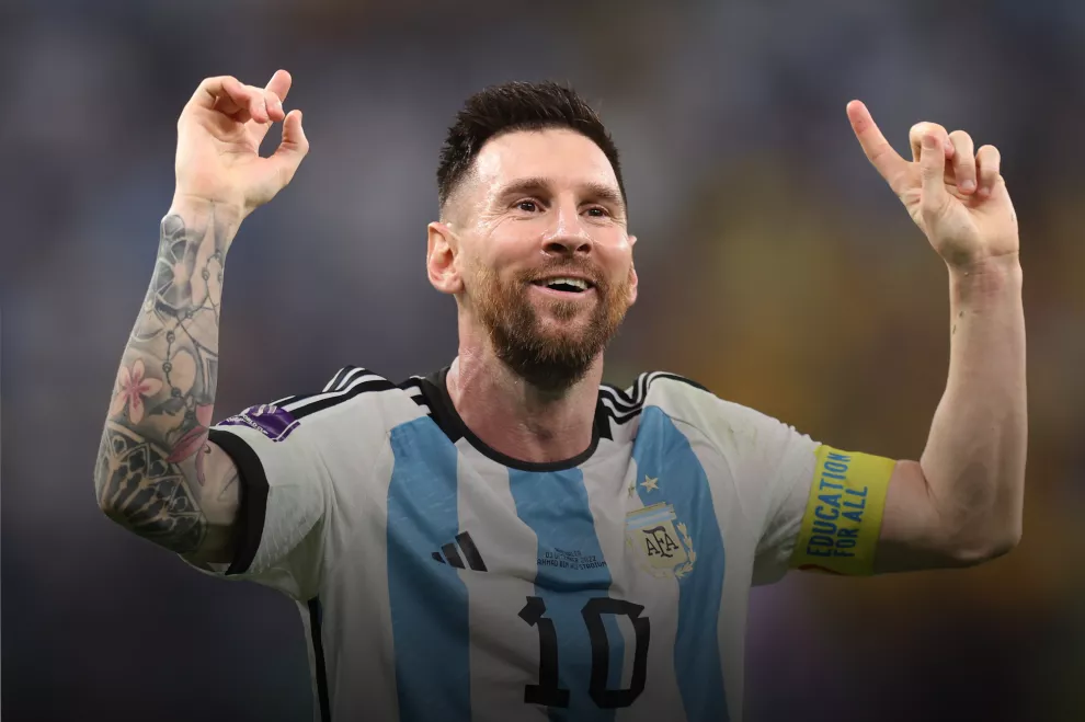 Lio Messi durante uno de los partidos del Mundial Qatar 2022.