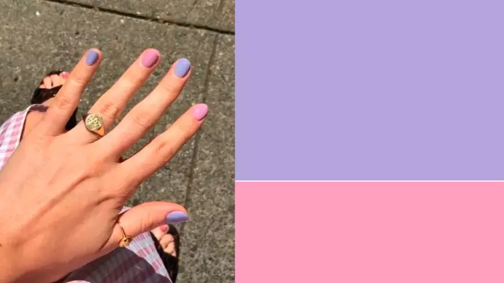 Bicolor: lila y rosa