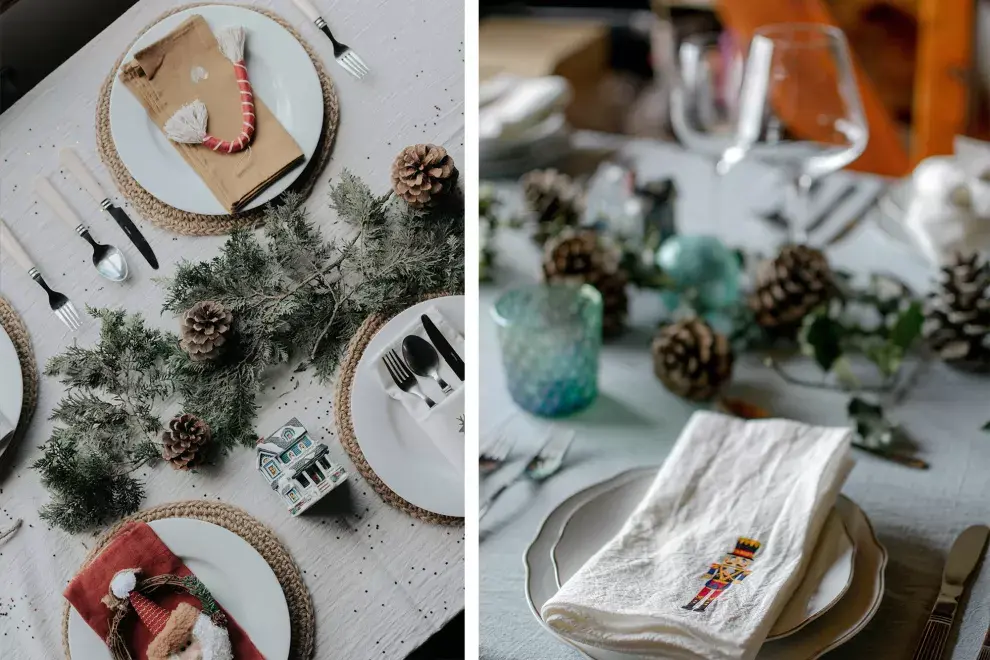 Plantas, hojas y piñas para armar un centro de mesa de inspiración natural