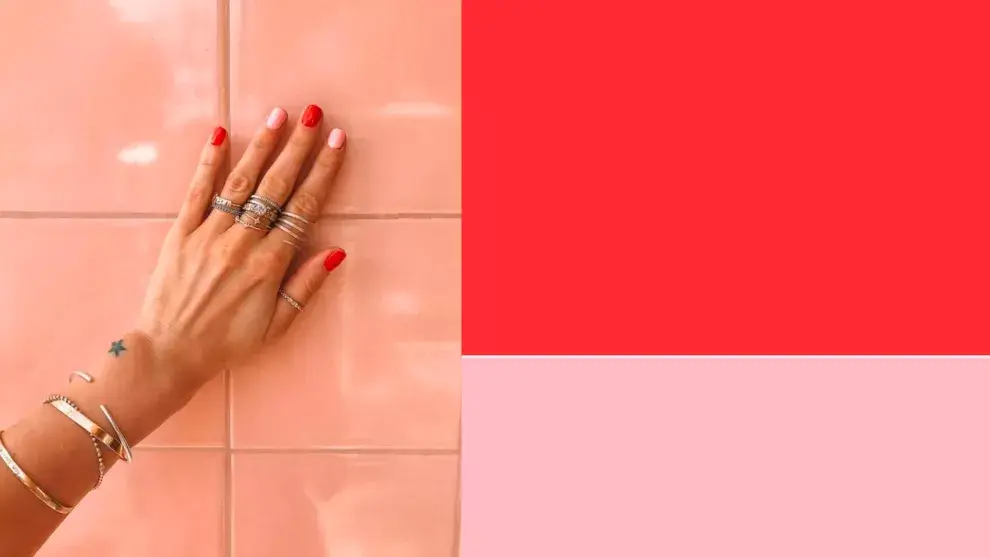 Otro bicolor: rojo y rosa