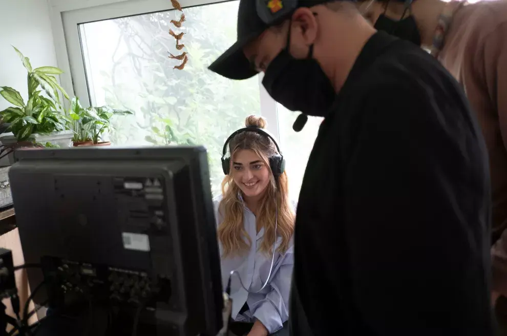 Marta en el detrás de escena de la docuserie sobre su papá.