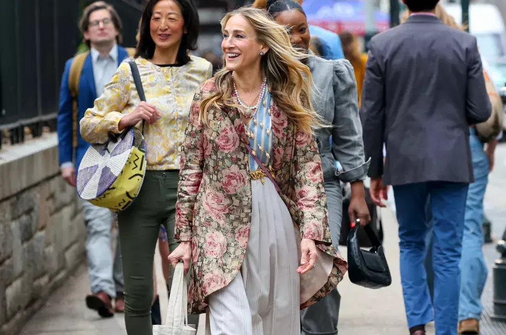 Sarah Jessica Parker durante la filmación de And Just Like That.