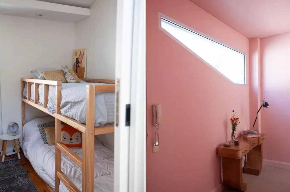 El rosa es el color más importante de la deco del dpto.
