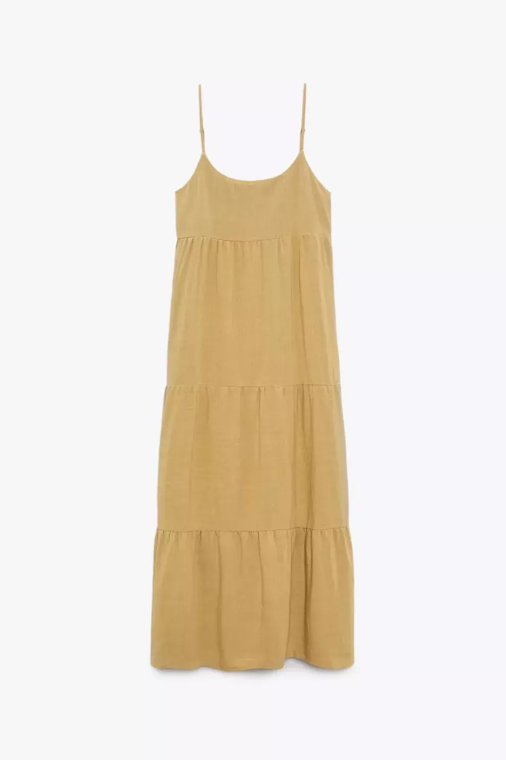 Vestido midi de lino - Zara