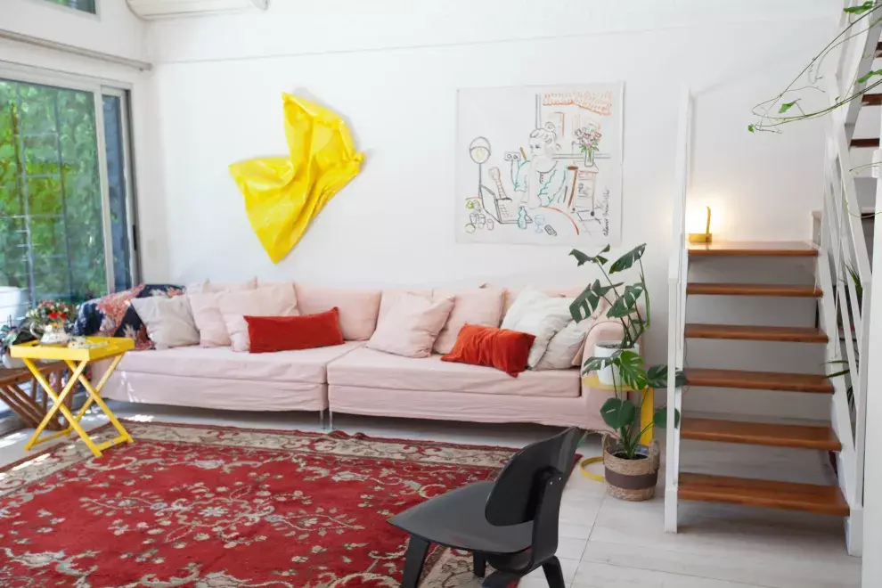 El living de la casa de Luciana Garabello.