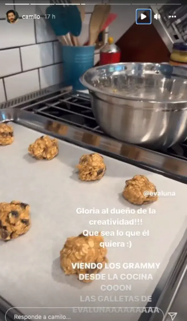 Camilo mostró una deliciosa receta de galletitas caseras hecha por su esposa, Evaluna.