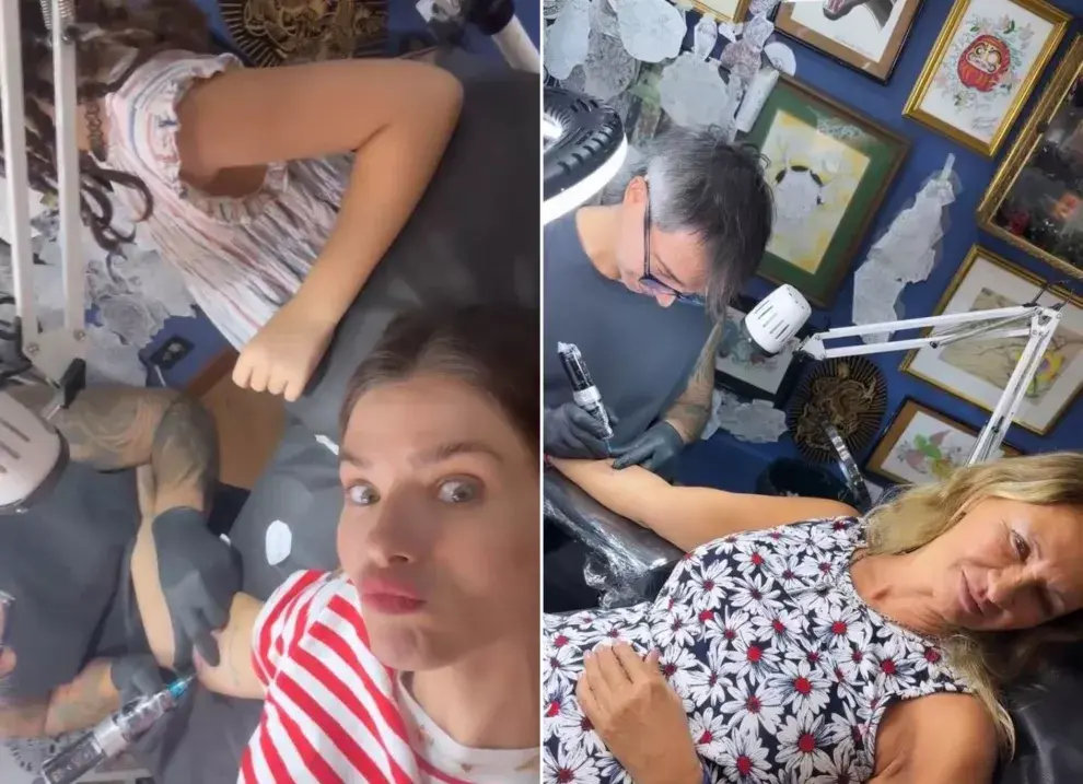 La China Suárez compartió en stories el proceso de sus nuevos tatuajes.