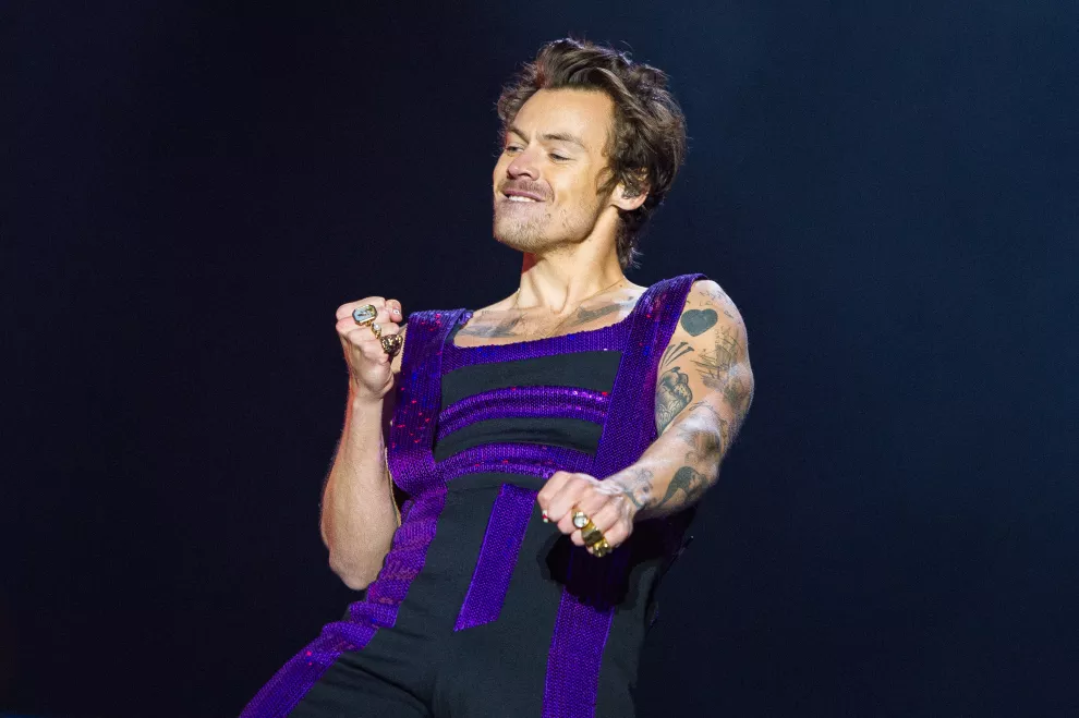 El pequeño accidente de vestuario de Harry Style durante su show en California.