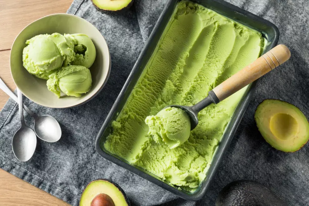 Helado de palta vegano.