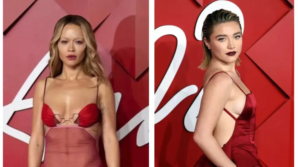 Rita Ora y Florence Pugh en los British Fashion Awards.