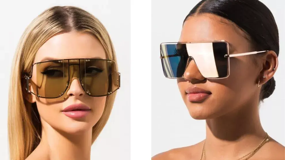 Los lentes grandes y rectangulares le dan un toque futurista a los outfits.