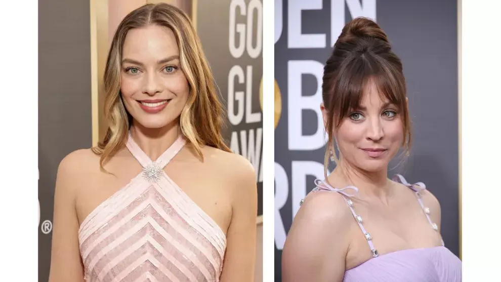 Margot Robbie y Kaley Cuoco en la alfombra roja de los Golden Gloves