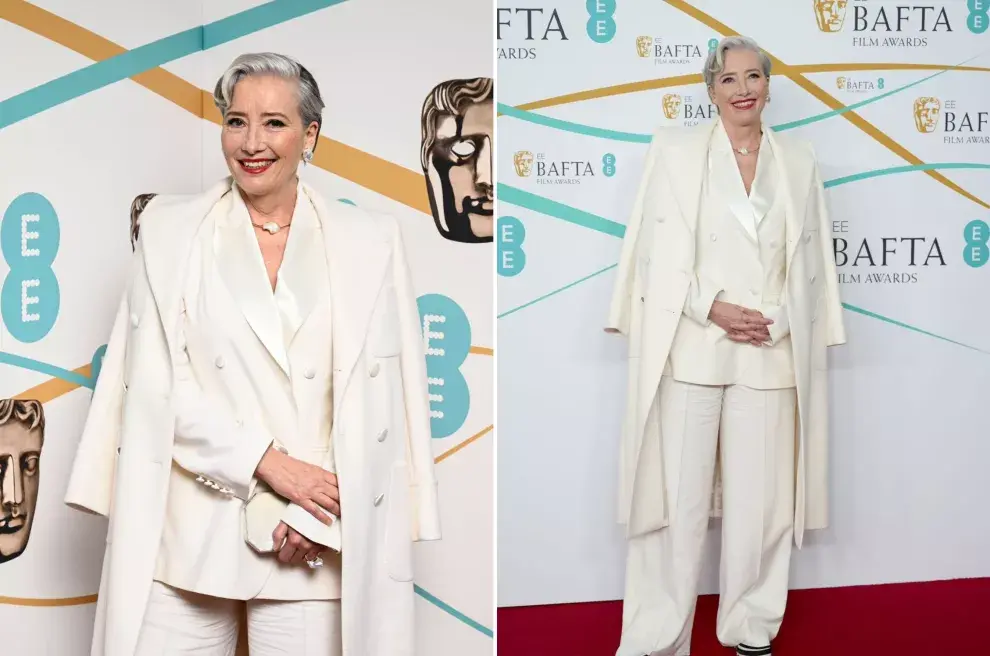 Emma Thompson apostó a un look sastrero.