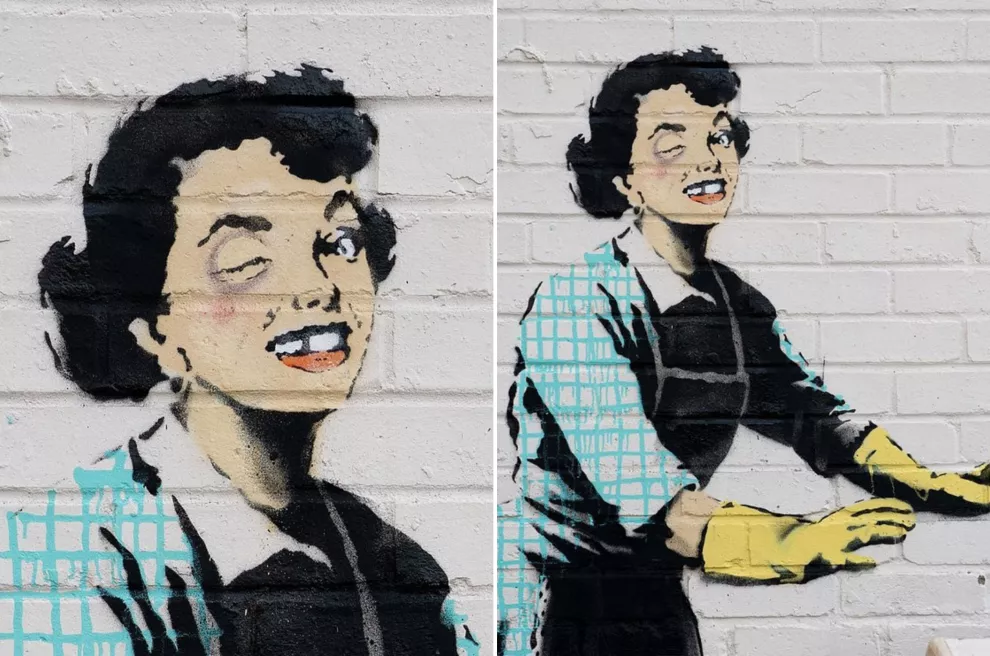 El nuevo mural de Banksy para denunciar la violencia de género.