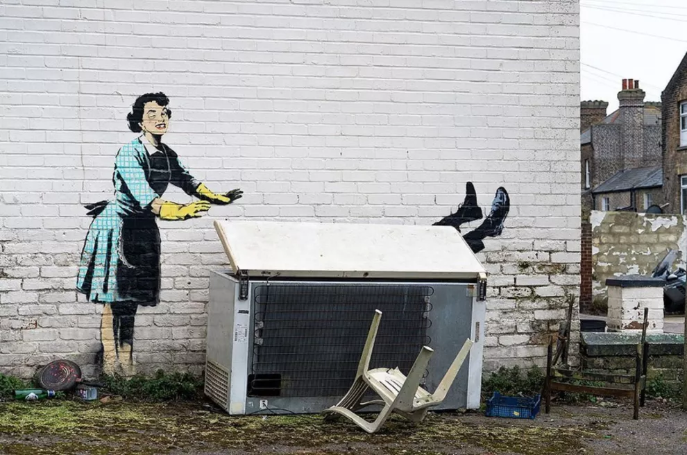El mural de Banksy que denuncia la violencia de género.