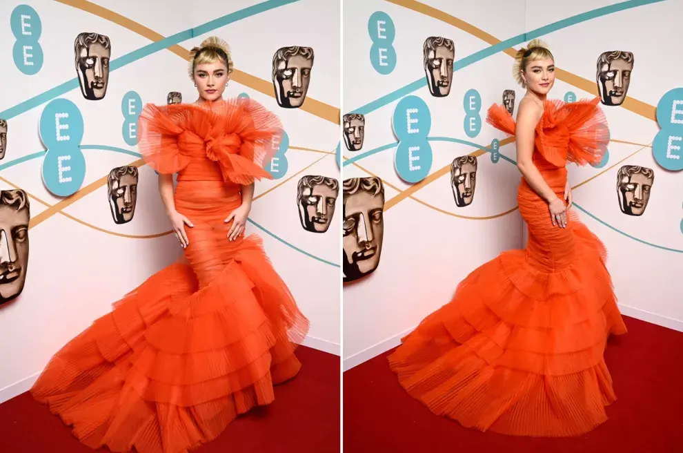 Florence Pugh, de las pocas que se animó al color.