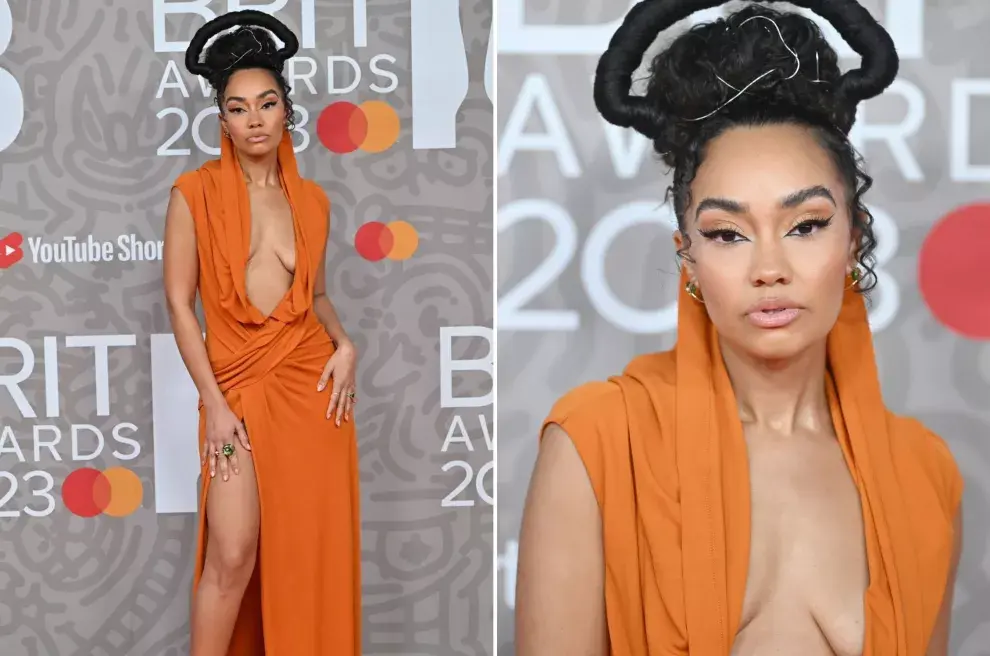 Leigh-Anne Pinnock eligió el naranja y un peinado esculpido.