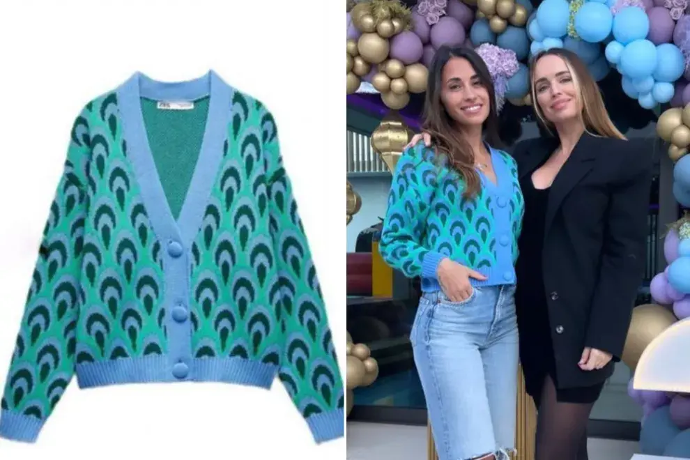 Antonela lució un cardigan de Zara para su festejo de cumpleaños temático de Aladino.