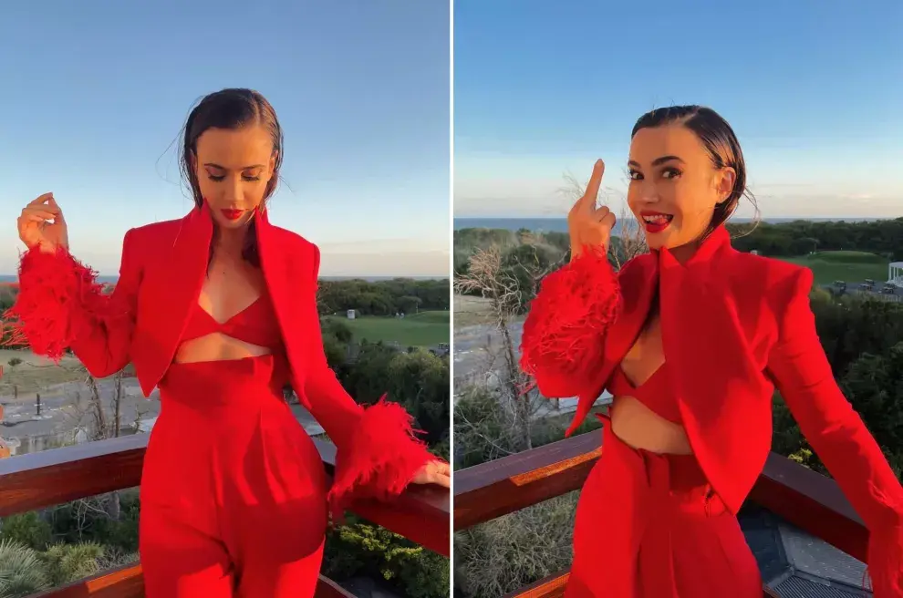 Celeste Cid posó con un look total red con el que se suma a la