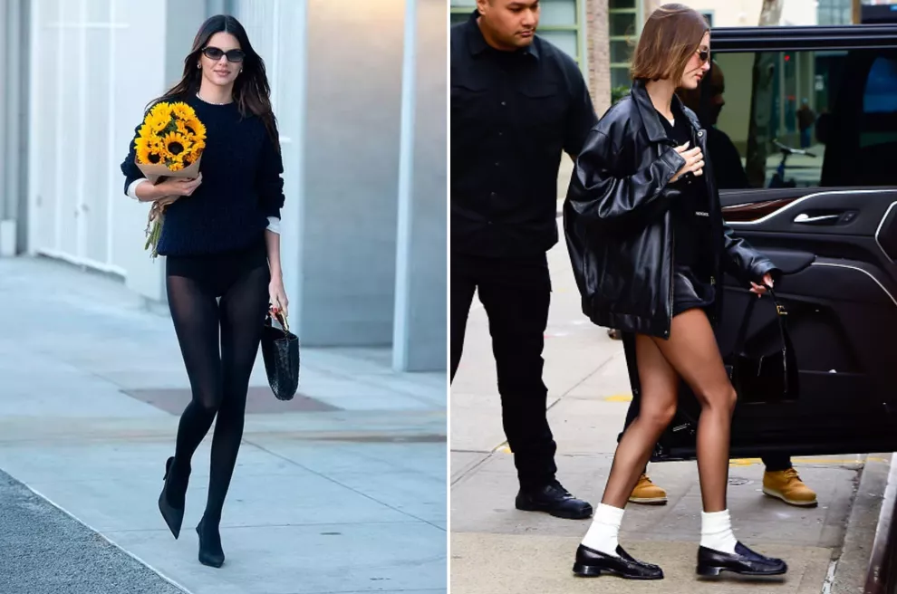 Hailey Bieber y Kendall Jenner con sus looks no-pants.