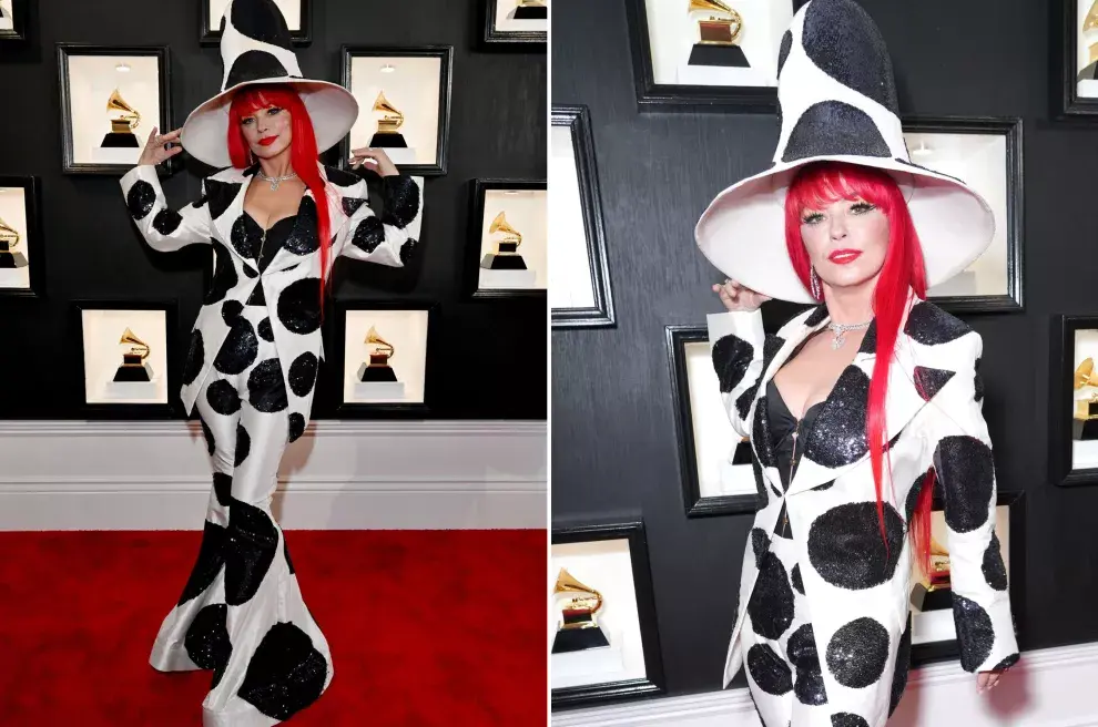 Shania Twain dijo presente en la red carpet de los Grammys.