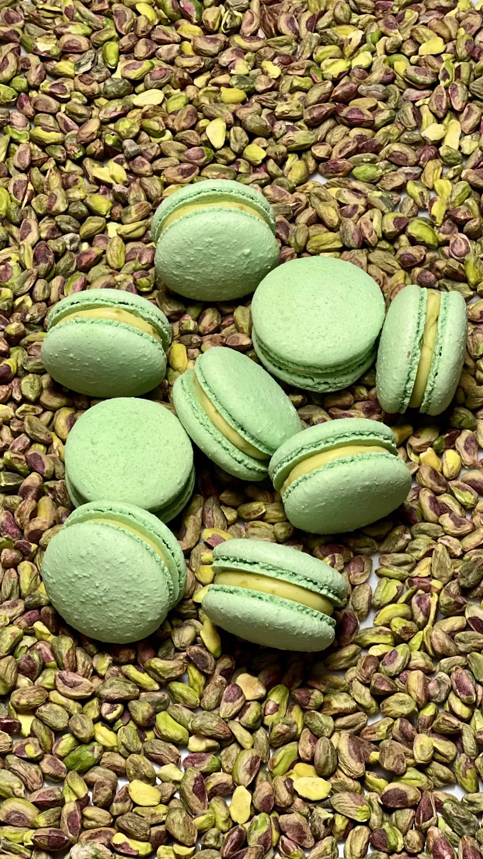 Macarons de pistachos de Roma.