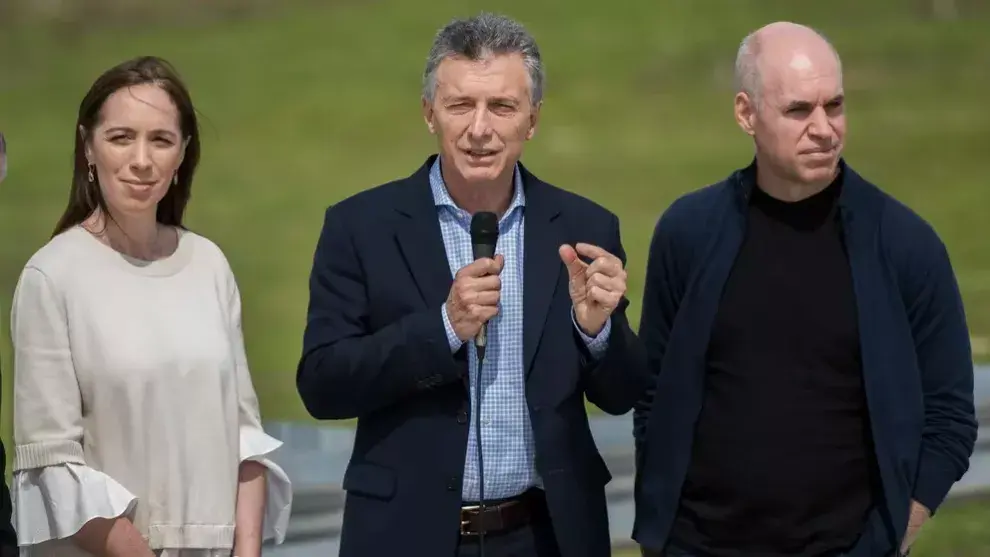 María Eugenia Vidal, Mauricio Macri y Horacio Rodríguez Larreta.