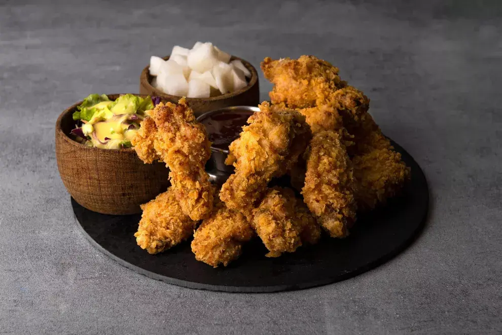 Pollo frito al estilo coreano en su versión tradicional.