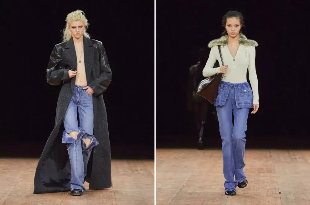 El denim con apliques fue otro de los must del desfile.