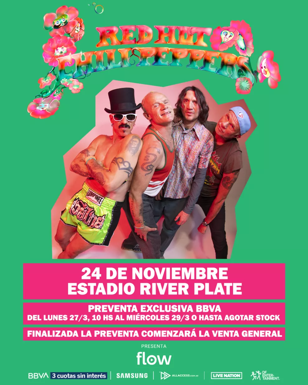 Los Red Hot Chili Peppers vuelven a Argentina.