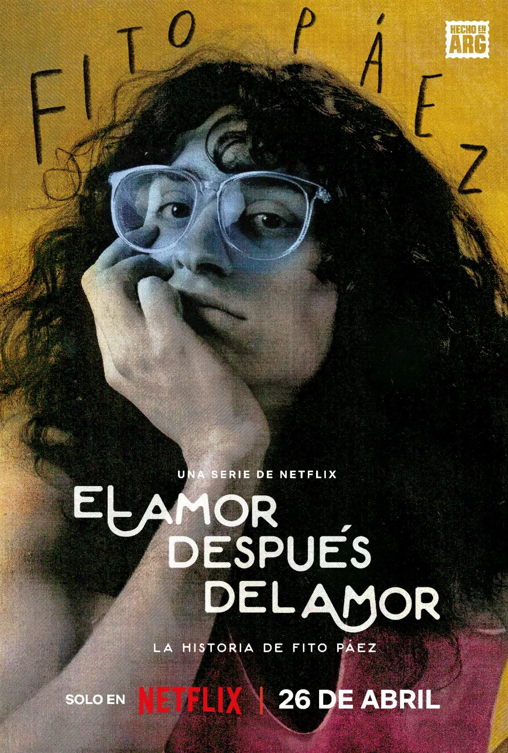 El poster oficial de El amor después del amor, la serie biográfica de Fito Páez en Netflix.