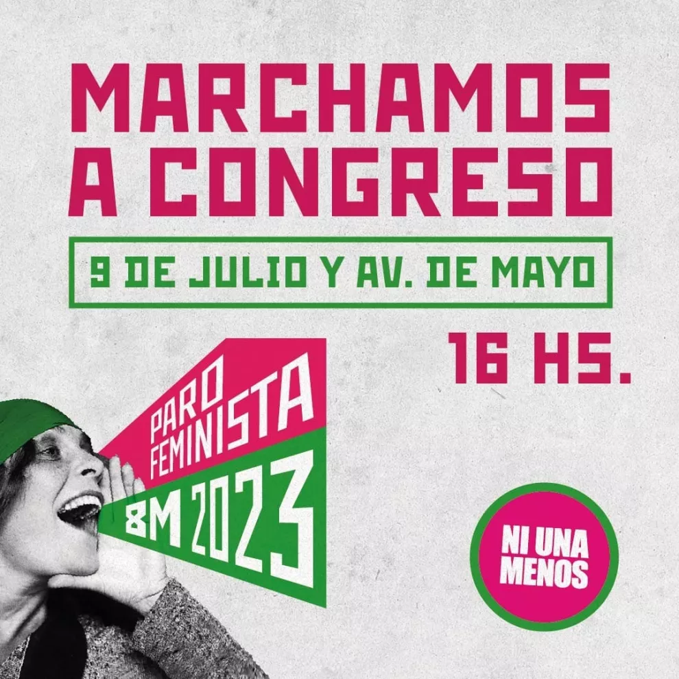 8M: marcha a Congreso y paro nacional de mujeres.