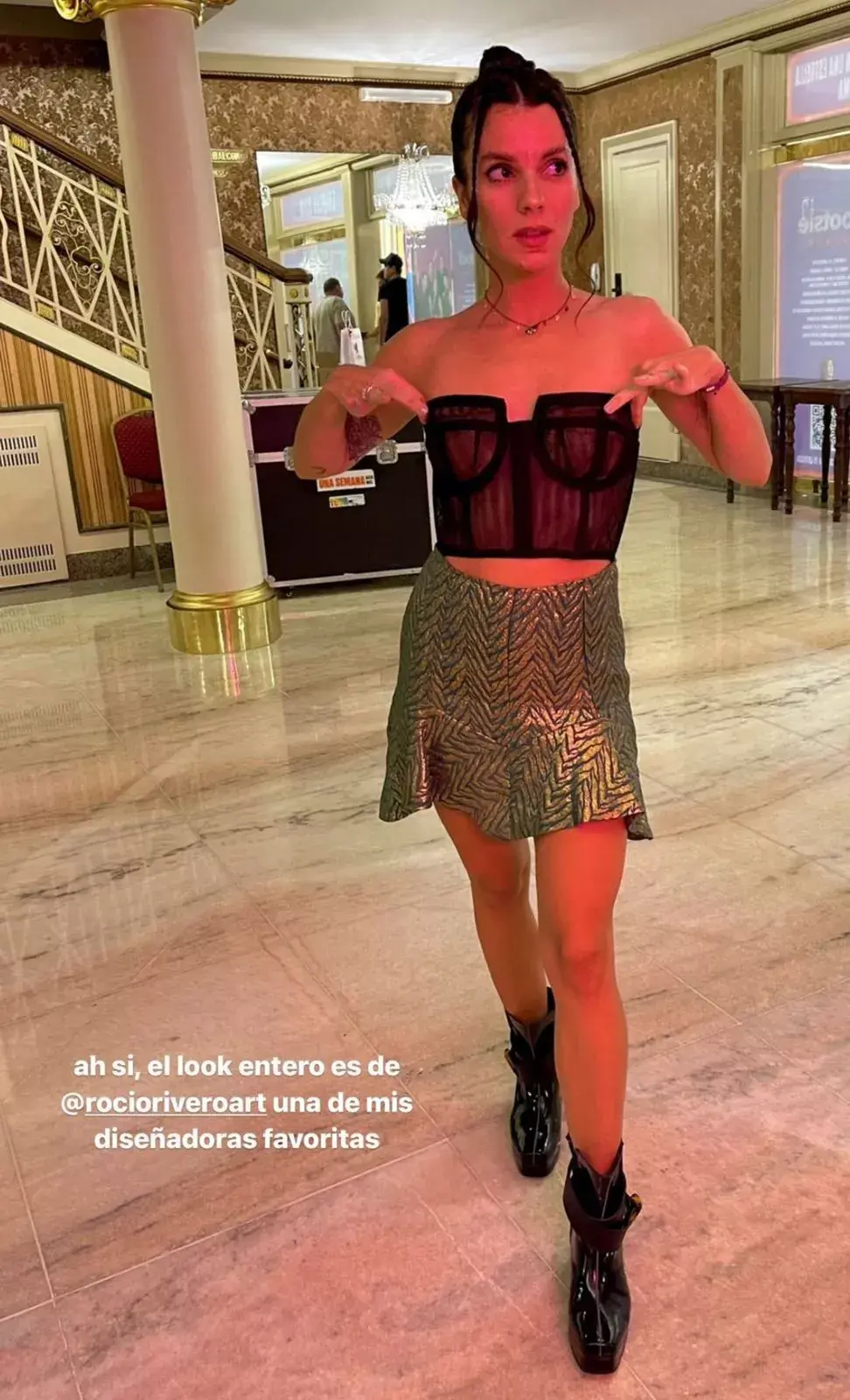 Gime Accardi compartió su look en sus stories de Instagram.