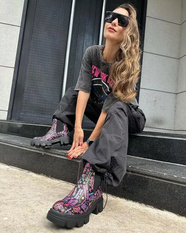 El look estilo rocker de Pampita.