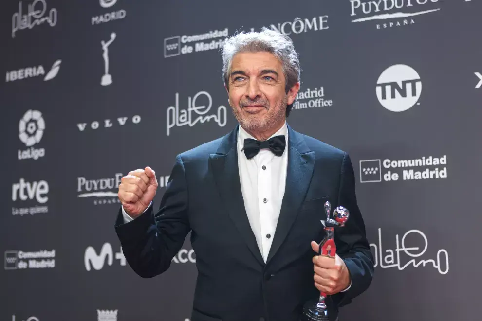 Ricardo Darín después de ganar el Premio Platino por Interpretación masculina.