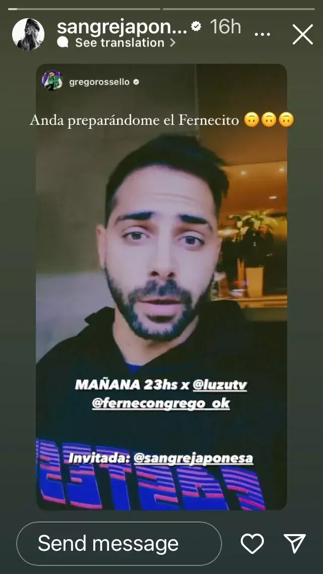 La China le contestó a Grego Rossello en sus stories de Instagram.