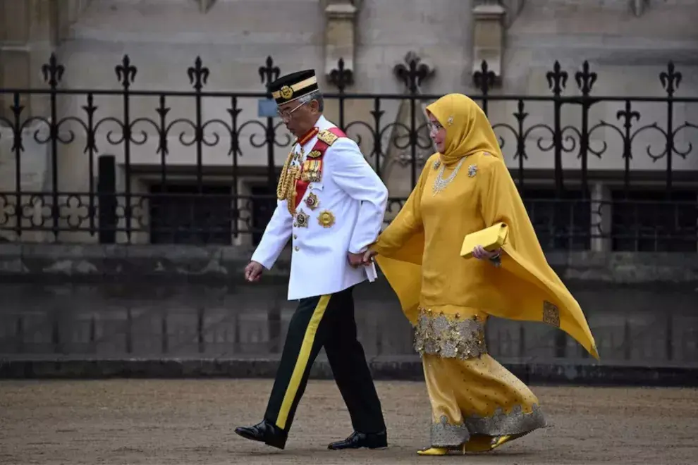 Los reyes Abdullah de Pahang y Azizah Aminah Maimunah Iskandariah de Malasia