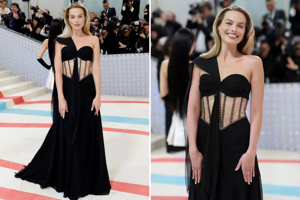 Con un corset transparente y el pelo suelto, Margot Robbie dijo presente en la MET Gala.