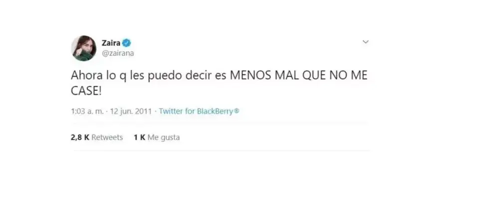 El tweet de Zaira Nara para confirmar su separación de Diego Forlán.