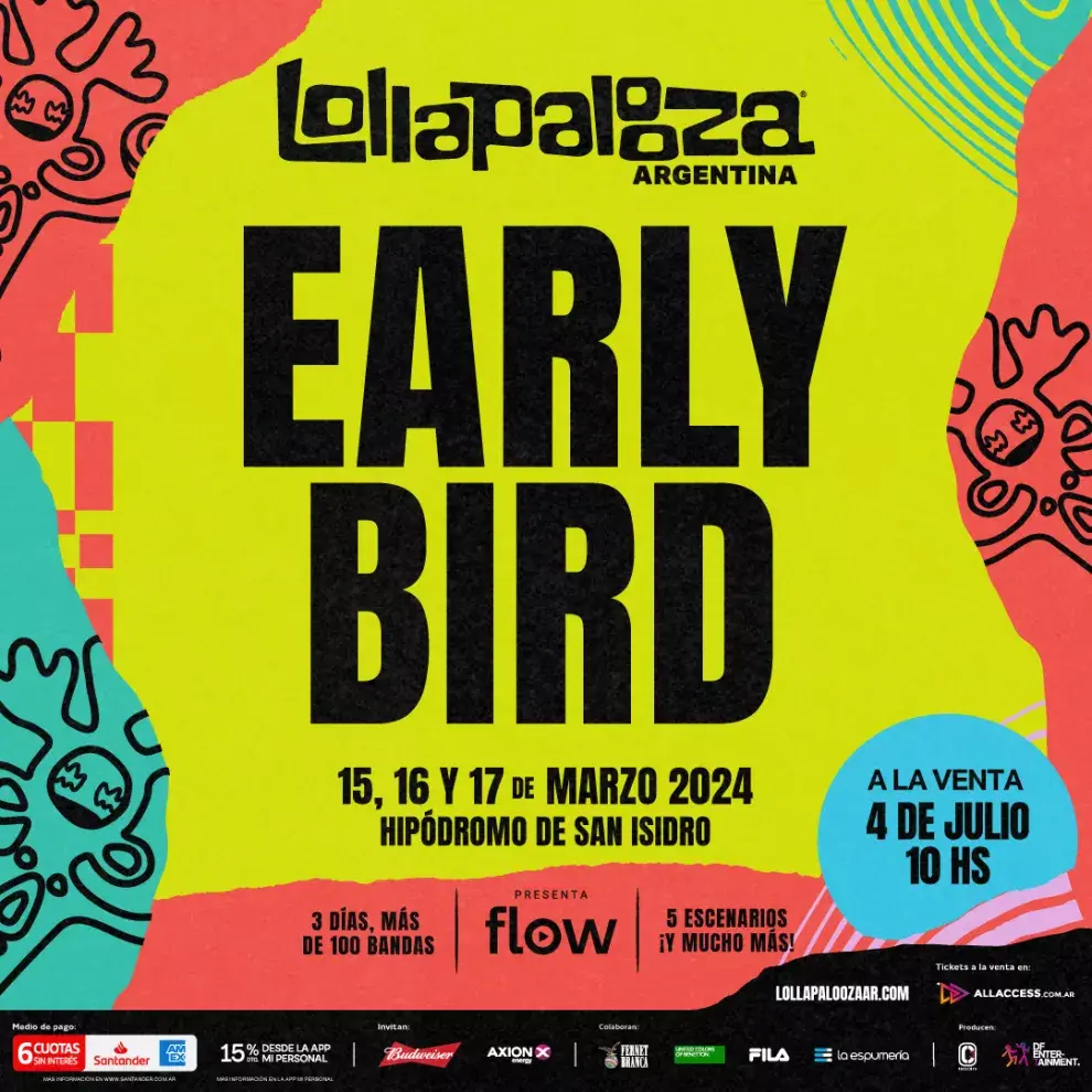 Entradas Lollapalooza Argentina 2024 ya se vendieron 150 mil entradas