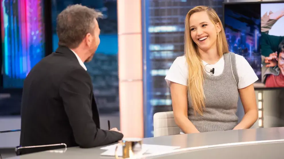 Jennifer Lawrence visitando El Hormiguero.