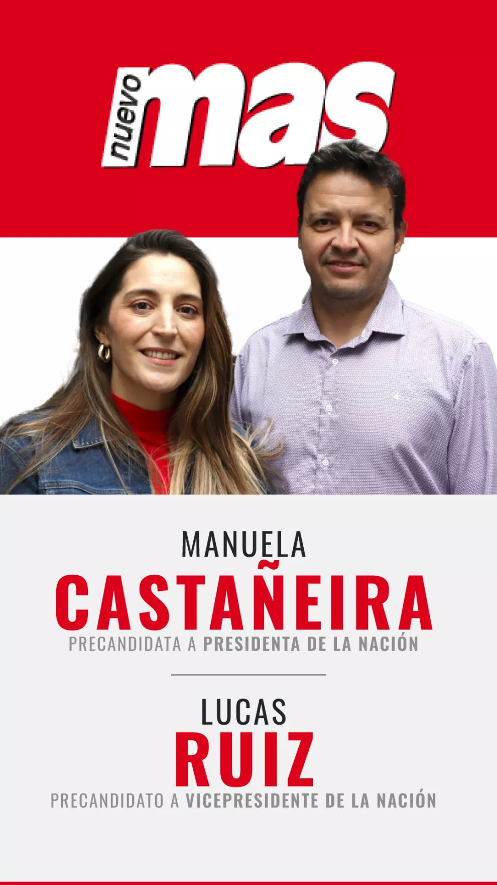 Manuela Castañeira y Lucas Ruiz, por Nuevo más.