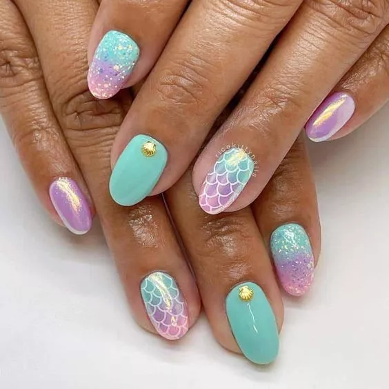 Mermaid nails: la tendencia de uñas que no te podés perder.