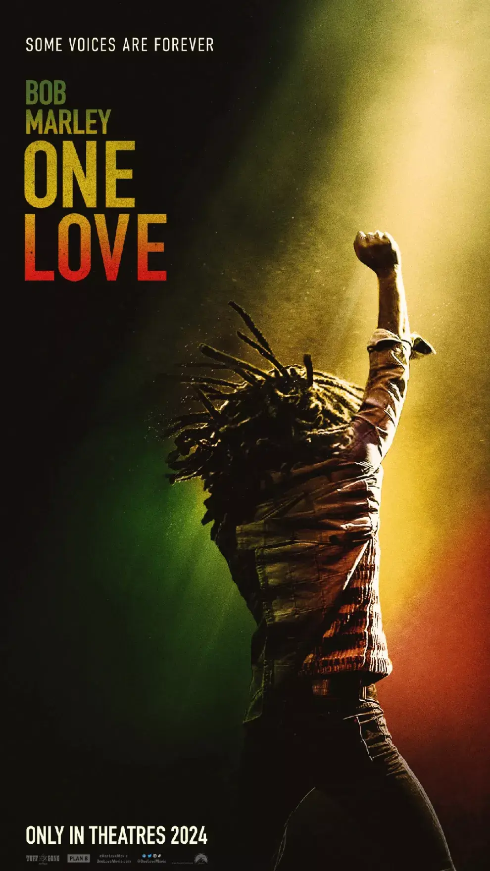 Afiche oficial de Bob Marley: One Love.