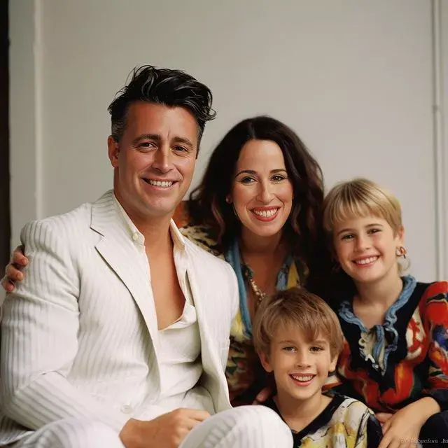 Joey Tribbiani, Janice Litman Goralnik y sus hijos.