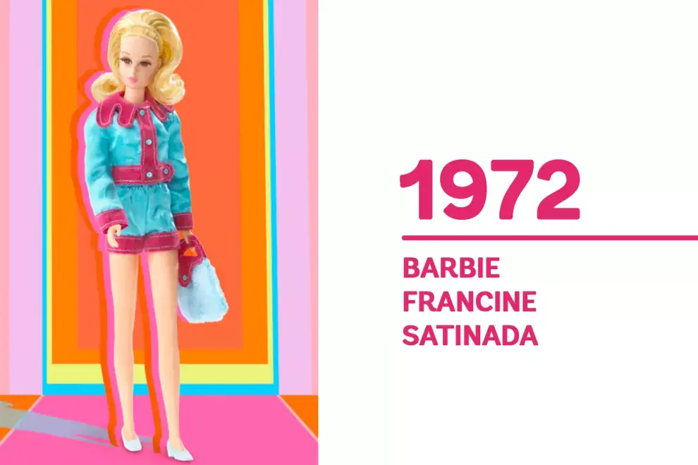 1972 Además de Christie, Mattel desarrolla a "Francine Satinada", una nueva amiga de Barbie.  