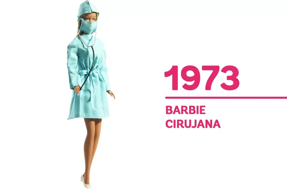 1973 Nuevamente para darle relevancia a la mujer trabajadora e independiente, sale al mercado  la "Barbie cirujana" 